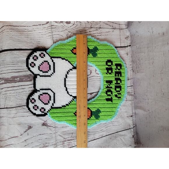 Easter Bunny Spring Wreath Plastic Canvas Wall/door Decor - Picture 6 of 8